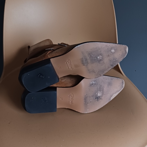 Chloe Tan and Brown Ankle Boots - Picture 4 of 12